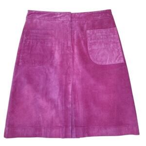 Lilly Pulitzer Hot Pink Washable Suede Pleated Mini Skirt Size 2 Pockets A-Line